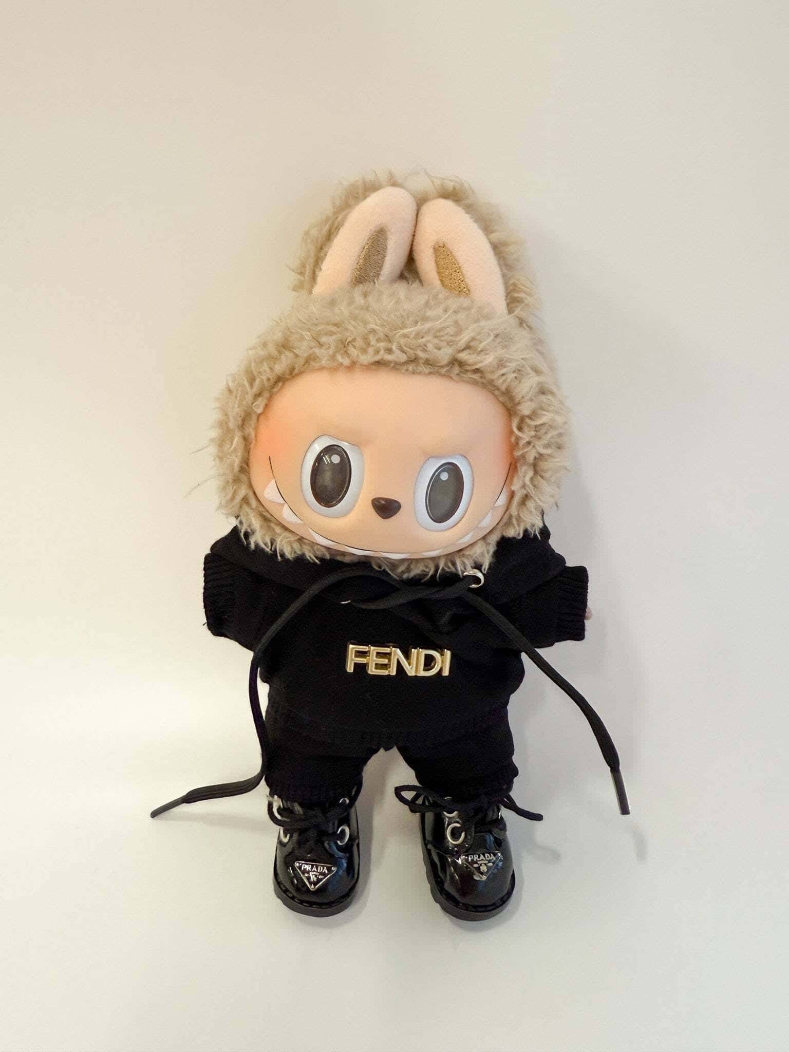 Labubu デザイナーインスパイア ブラック トラックスーツ セット